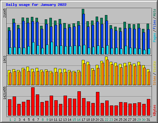 Daily usage for January 2022