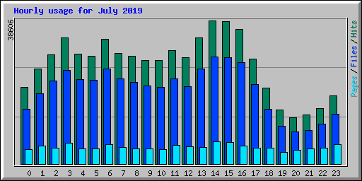 Hourly usage for July 2019