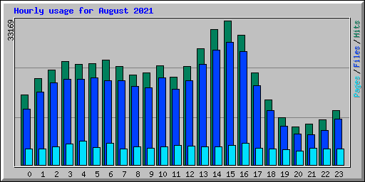 Hourly usage for August 2021