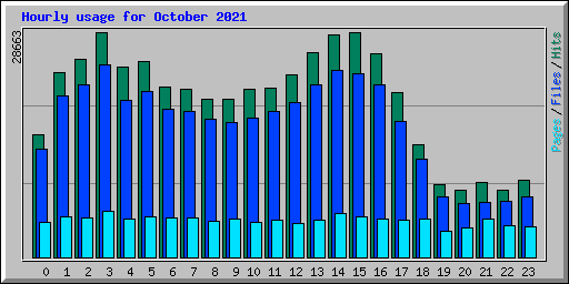 Hourly usage for October 2021