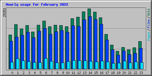 Hourly usage for February 2022