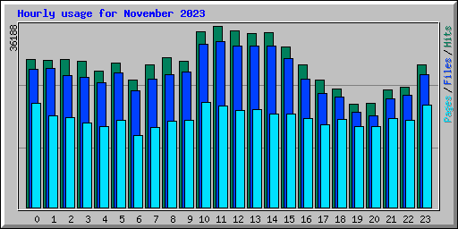 Hourly usage for November 2023